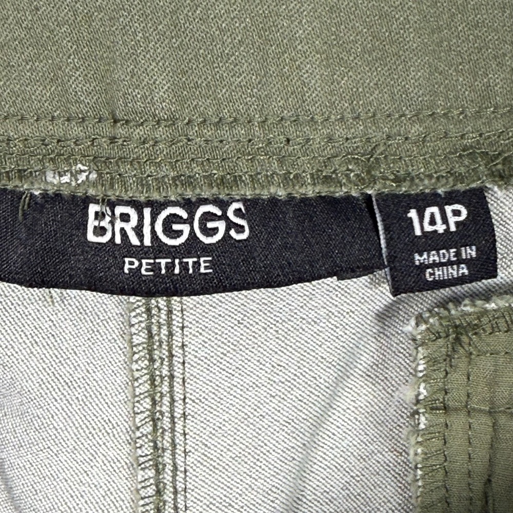 NWT Briggs Sage Green Pull on Elastic Waist Pants Petite 14P Cropped Comfort - Picture 5 of 11